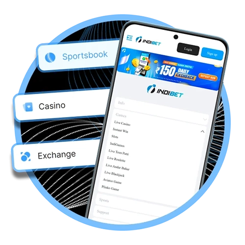 Indibet mobile app was designed to be a convenient and pleasant betting tool.