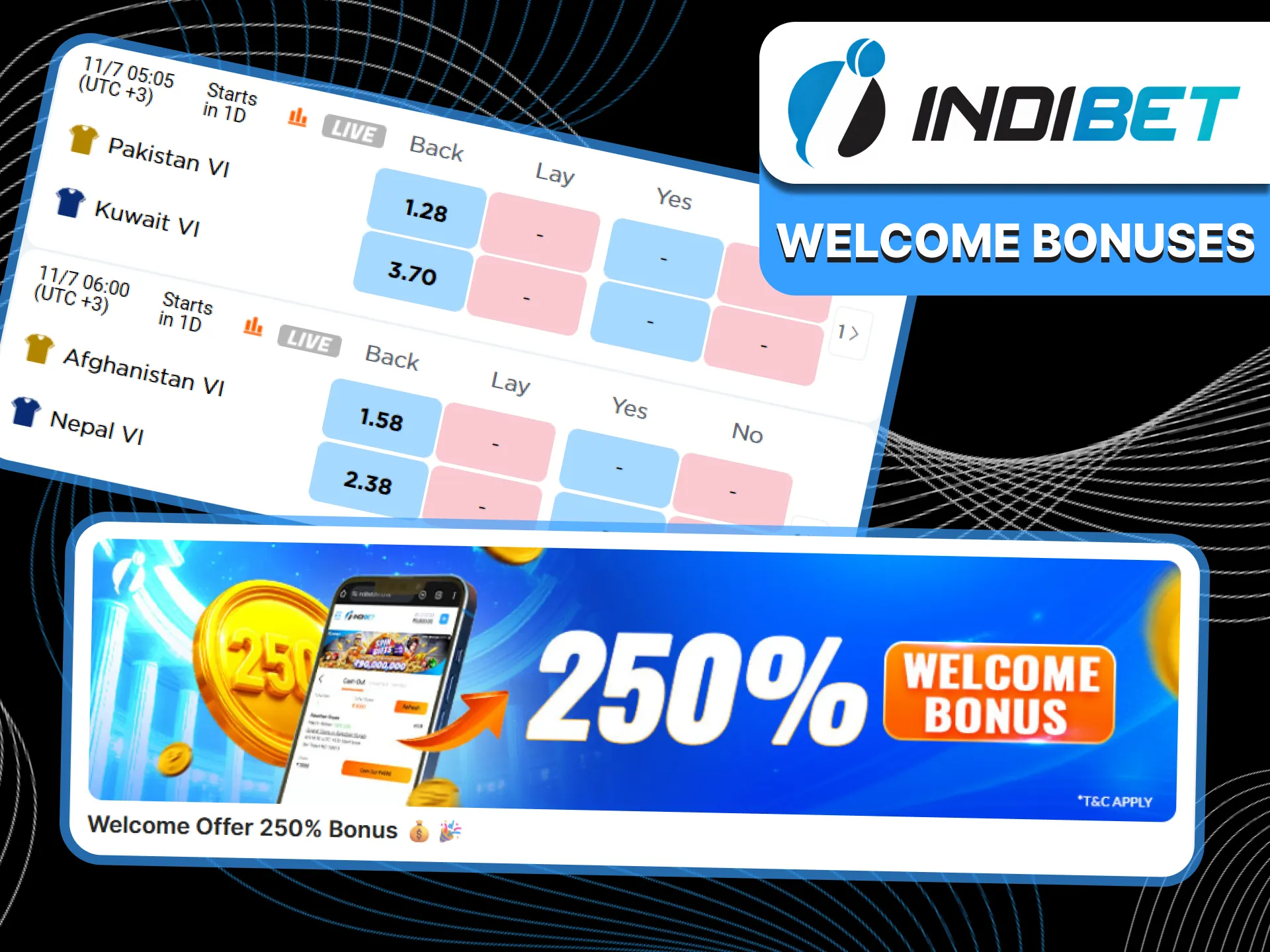 Indibet offers an incredible welcome bonus.